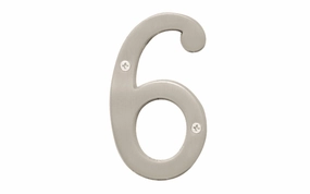 #6 Satin Nickel House Number - 4" Size