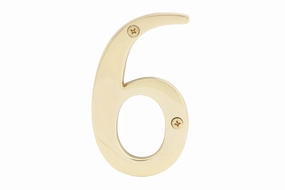 #6 Solid Brass House Number - 4" size