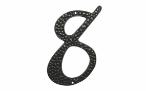 #8 Black Hammered House Number - 3-1/2" size