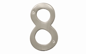 #8 Satin Nickel House Number - 4" Size