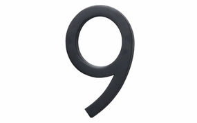 #9 Satin Black House Number - 6" size