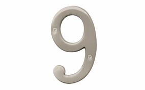 #9 Satin Nickel House Number - 4" Size