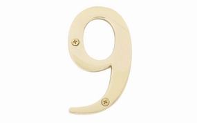 #9 Solid Brass House Number - 4" size