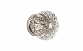 "Colonial Revival" Style Glass Cabinet Knob with Polished Nickel Base