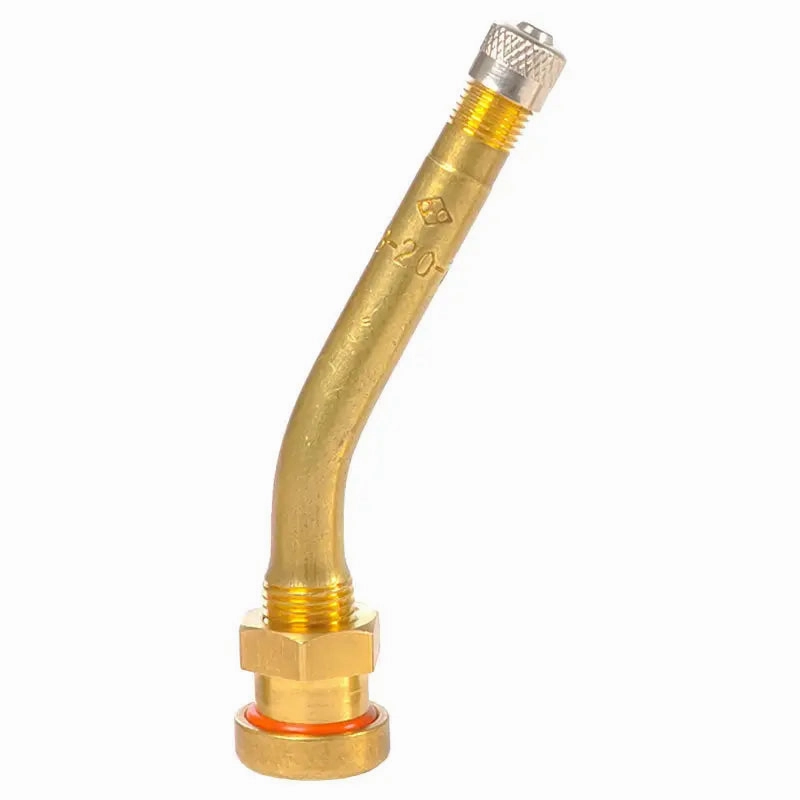 AA 27 Bend Brass Clamp-in Truck Valve, 9.7mm Valve Hole (Ea.)