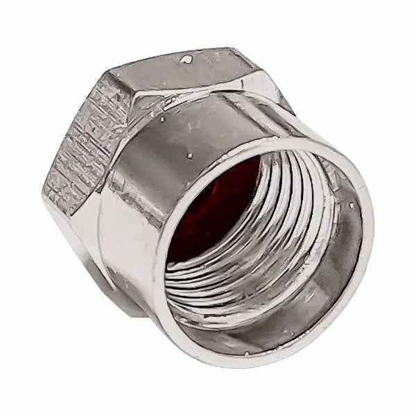 AA Chrome Hexagon Tire Valve Caps (100/Box)