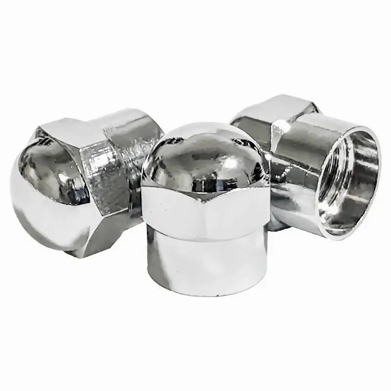 AA Chrome Hexagon Tire Valve Caps (100/Box)