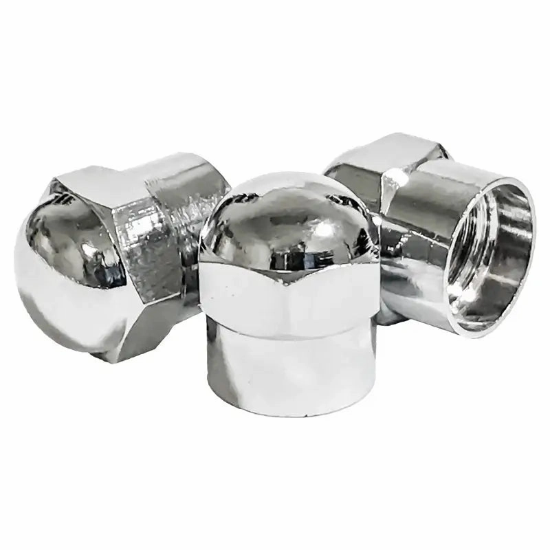 AA Chrome Hexagon Tire Valve Caps (100/Box)