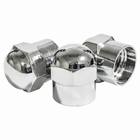 AA Chrome Hexagon Tire Valve Caps (100/Box)