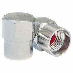AA Chrome Hexagon Valve Caps w/ Flat Top (100/Bag)