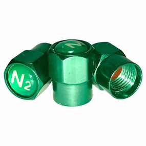 AA Green N2 Logo Metal Valve Cap (10/Bag)