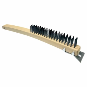 AA Long Hand Wire Brush w/ Metal Scrape Top