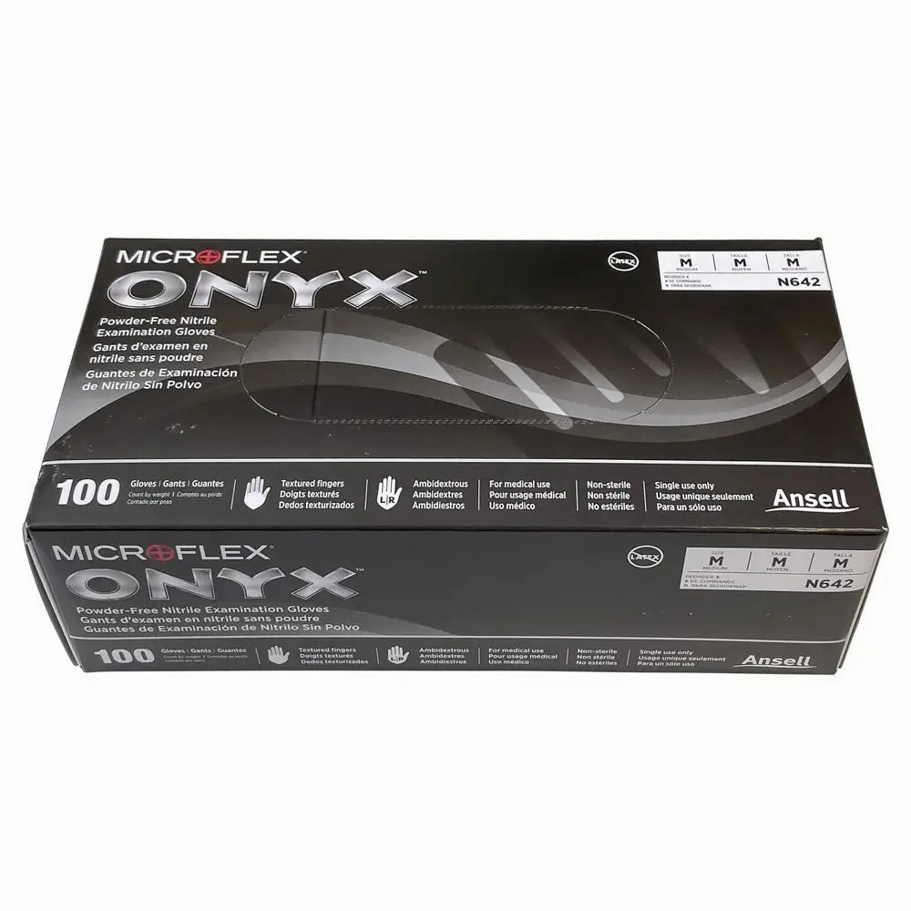 AA Onyx Black Nitrile Gloves (100/Box)