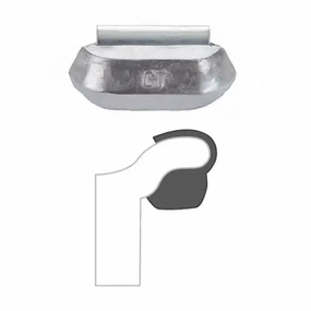 AA "CT" Uncoated Clip-On Wheel Weight (Zinc)