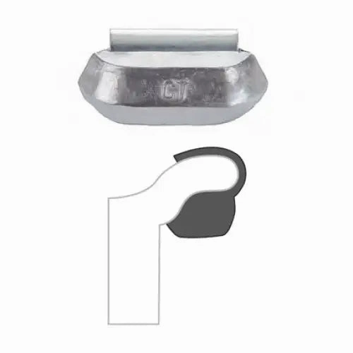 AA "CT" Uncoated Clip-On Wheel Weight (Zinc)