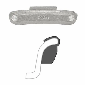 AA "P" Clip-On Wheel Weight (Zinc /Coated / 25/Box)