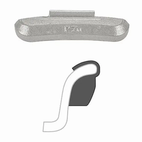 AA "P" Clip-On Wheel Weight (Zinc /Uncoated / 25/Box)