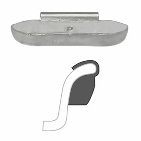 AA "P" Uncoated Clip-On Wheel Weight (Lead)
