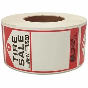 AA Tire Labels, Roll of 500 Stickers Size 6" x 3"