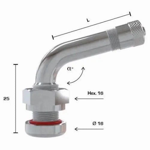 AA TR-543 Clamp-In Valve For Alcoa Wheel (0.389" RH) (Ea)