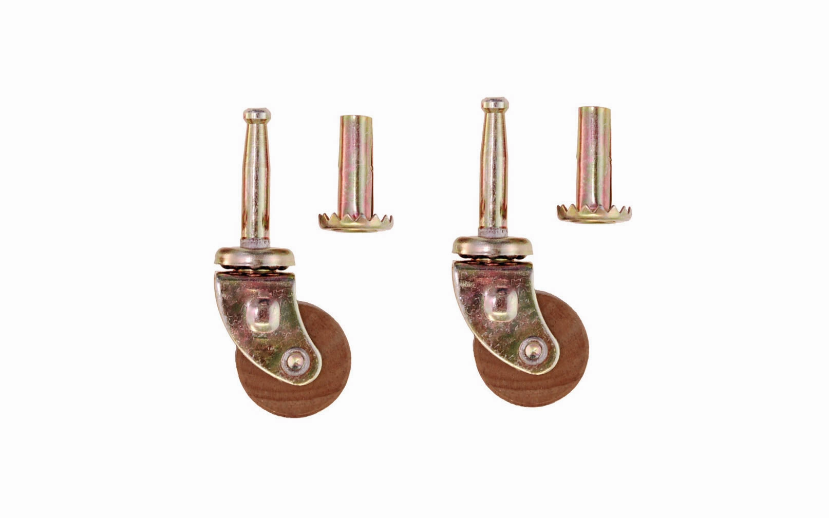 Ball Bearing Steel Grip-Neck Caster With Hardwood Wheel ~ 1-1/4" Wheel