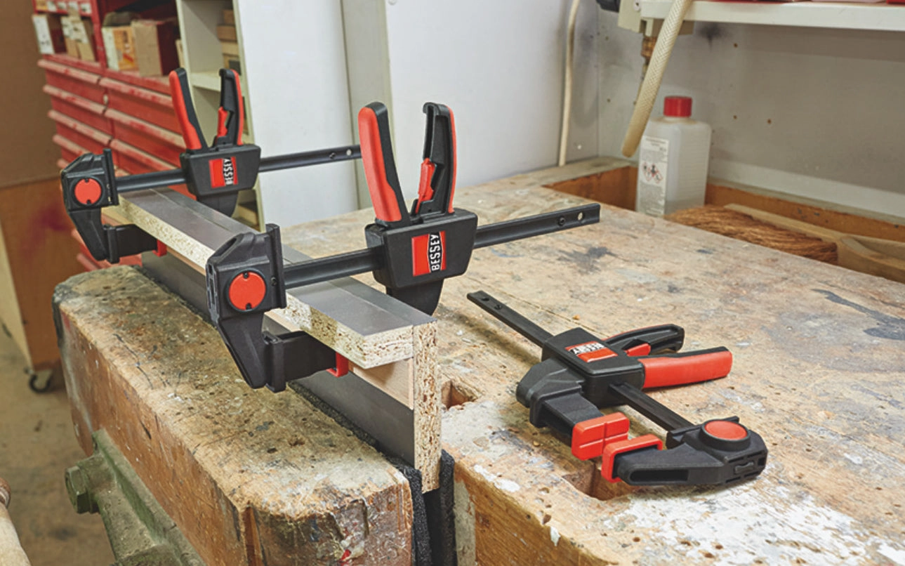 Bessey 2-PC One-Handed Track Saw Guide Table Clamps - EZR-SET