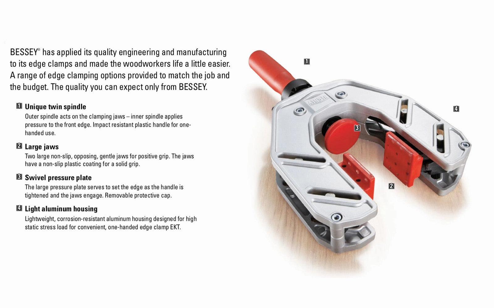 Bessey One-Hand Edge Clamp ~ EKT-55