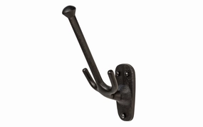 Black Cast Iron Gustav Stickley Style Three-Prong Hook