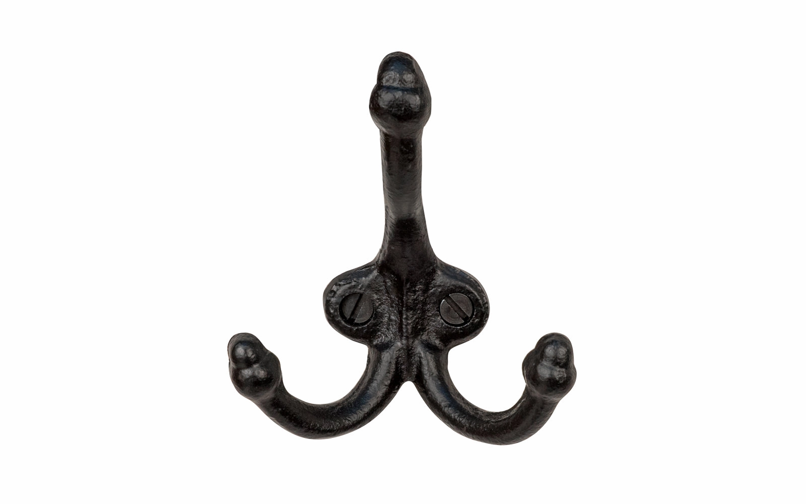 Black Cast Iron Triple Acorn Hook