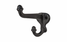 Black Cast Iron Vintage "Schoolhouse" Acorn Hook