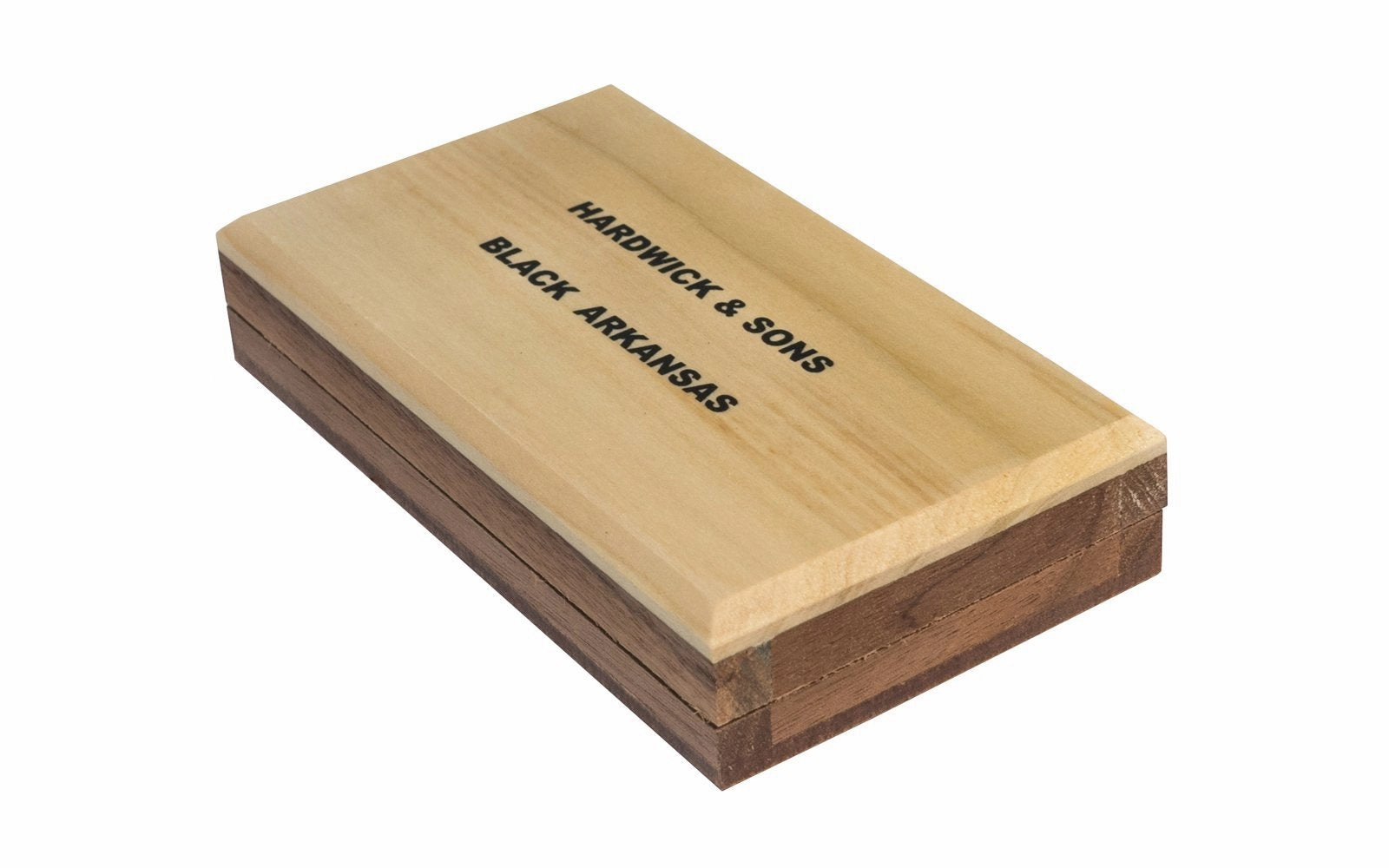 Black Hard Arkansas Bench Stone with Wooden Box ~ 4" x 2"