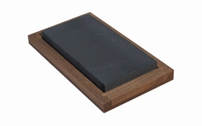Black Hard Arkansas Bench Stone with Wooden Box ~ 4" x 2"
