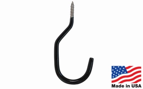 Black Vinyl Coated Bike Hook ~ Heavy Duty 6-1/2"