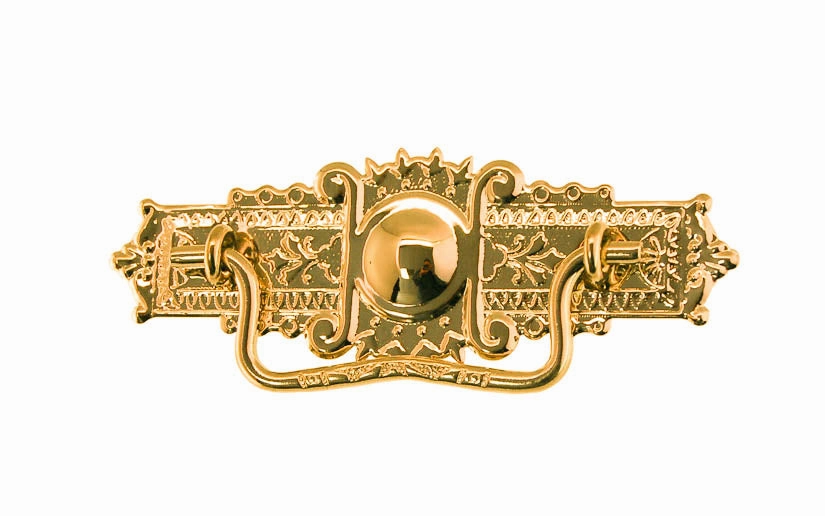 Brass Eastlake Drop Pull ~ 3" On Centers