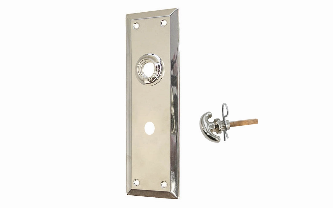 Brass Escutcheon Door Plate with Emergency Release Hole & Thumbturn Key