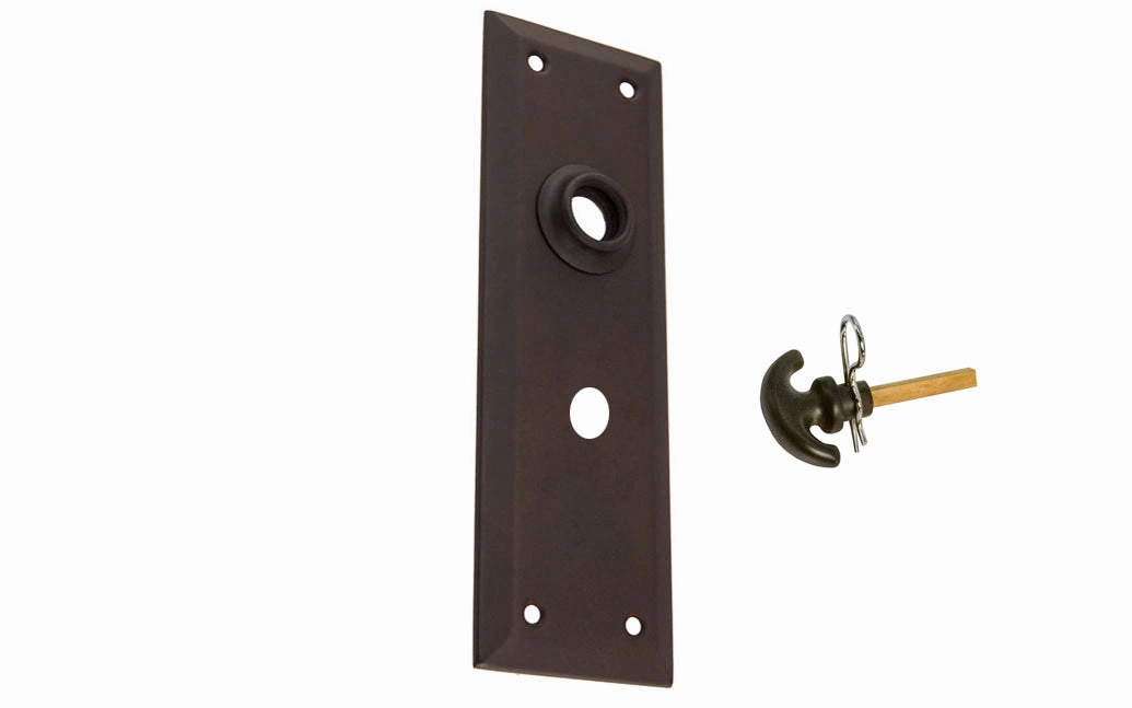 Brass Escutcheon Door Plate with Emergency Release Hole & Thumbturn Key