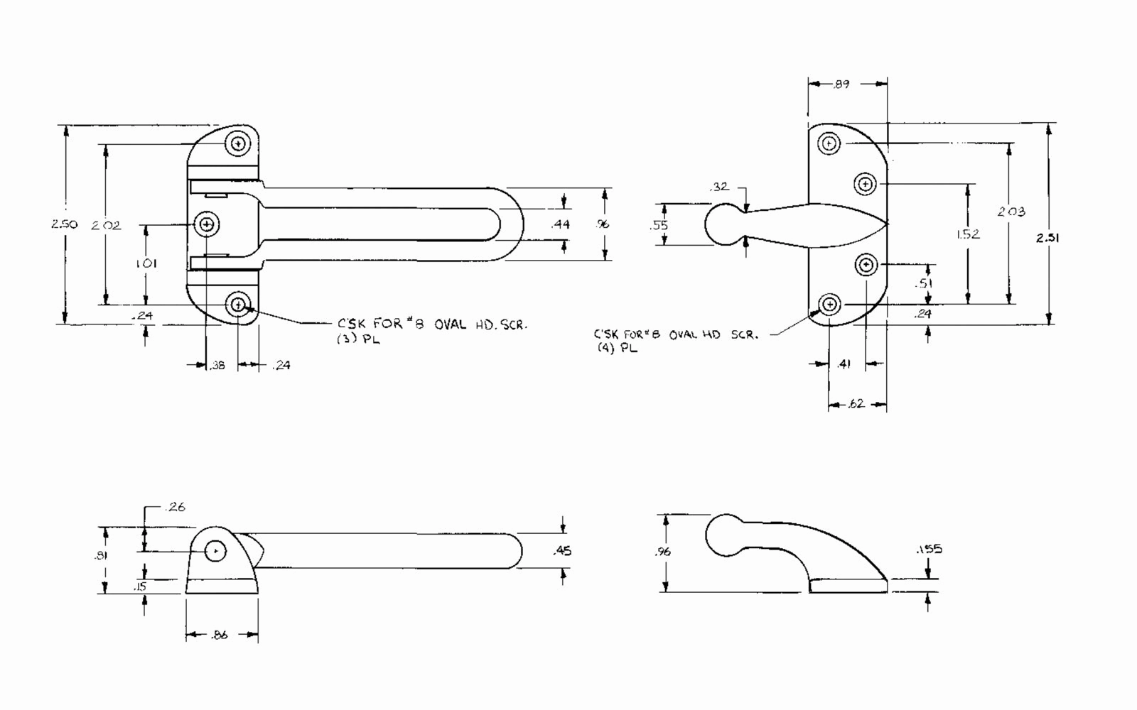 Brass Finish Door Security Guard