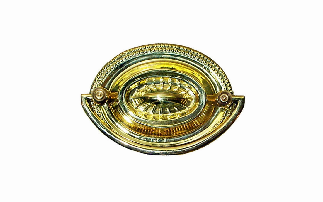 Brass Oval Heppelwhite Drop Pull ~ 2-1/2" On Centers
