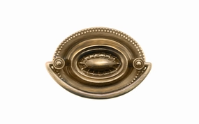 Brass Oval Heppelwhite Drop Pull ~ 2-1/2" On Centers