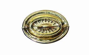 Brass Oval Heppelwhite Drop Pull ~ 3" On Centers