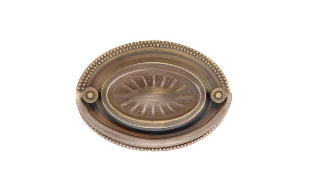 Brass Oval Heppelwhite Drop Pull ~ 3" On Centers