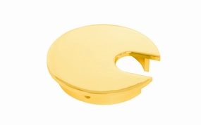 Brass Plated Grommet for Desks - 2-1/2" Diameter Hole