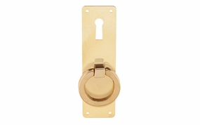 Brass Ring-Pull Plate with Keyhole