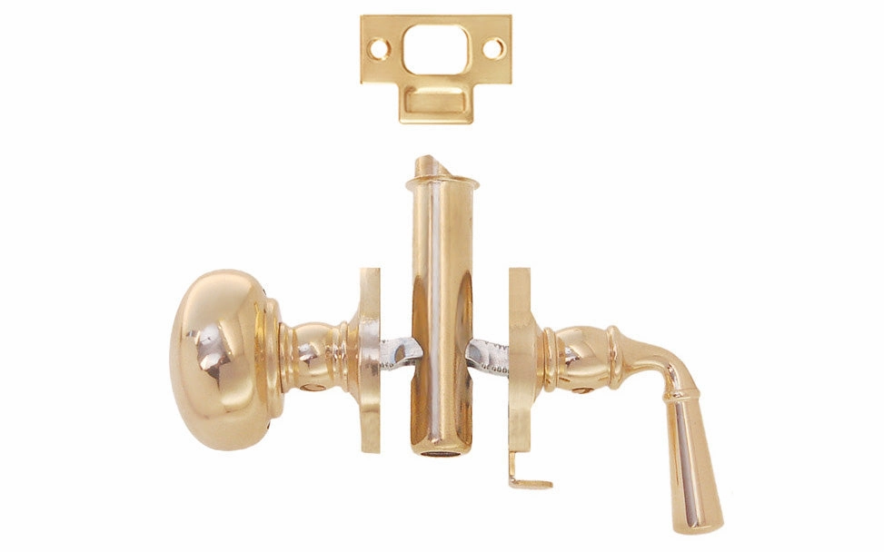 Brass Screen Door Mortise Latch with Knob & Lever