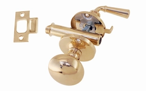 Brass Screen Door Mortise Latch with Knob & Lever