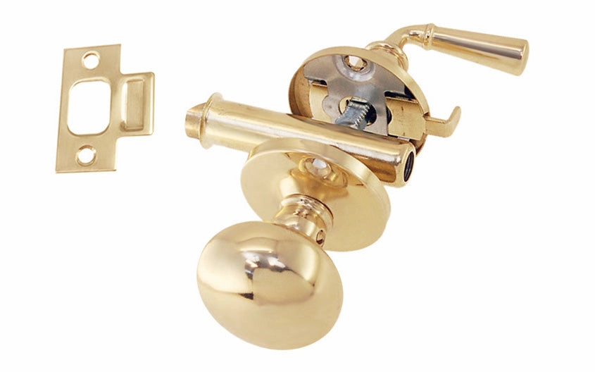 Brass Screen Door Mortise Latch with Knob & Lever