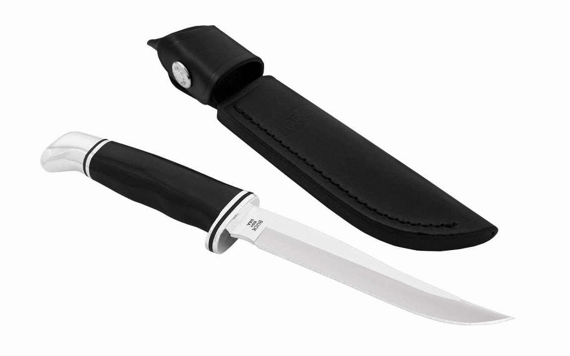 Buck Knives 105 Pathfinder Knife & Sheath - Fixed Blade with Black Handle