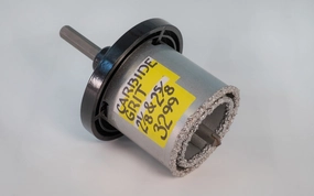 Carbide Grit Hole Saw with Arbor - 1-1/8" & 2-5/8" Diameter