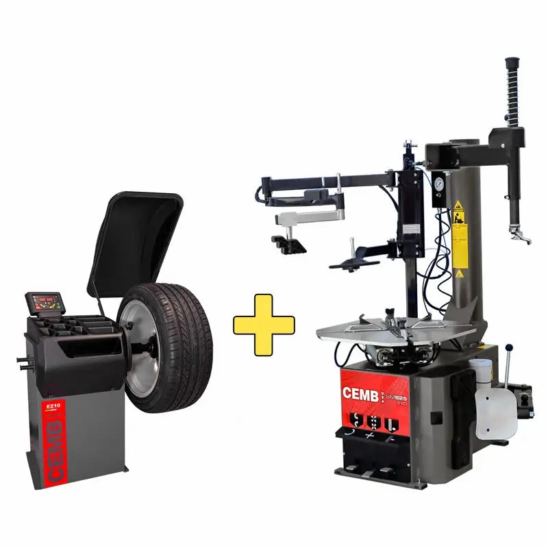Cemb EZ10 Balancer   SM825 Air Tire Changer w/ Press Arm COMBO