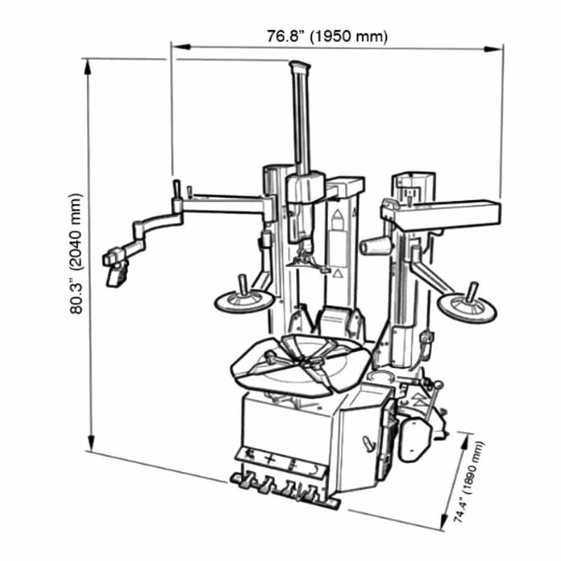 Cemb HP Tilt Back Tire Changer w/HPA Bead Press - SM645HPA